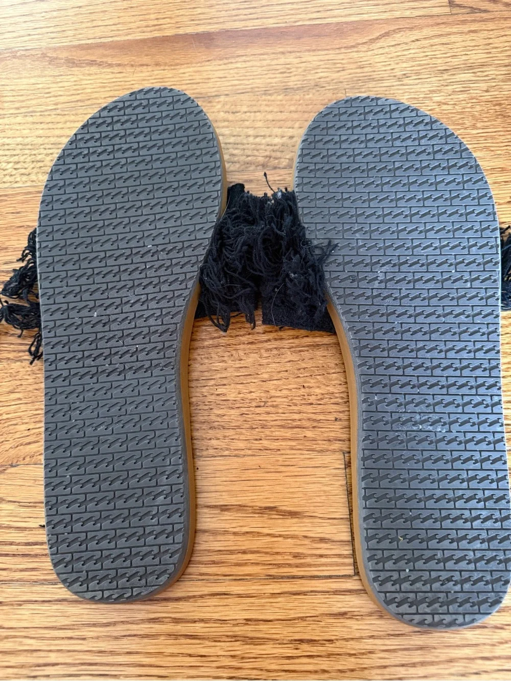 Billabong Black Fringe Slide Sandals